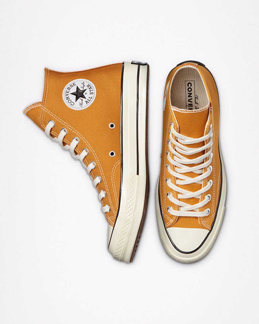 Dámské Boty Vysoké Converse Chuck 70 Vintage Platene Oranžové Kytičkované Černé | CZ UARB56